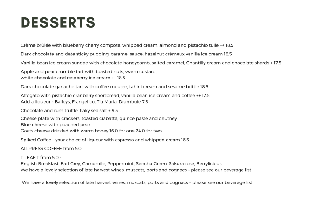 winter desserts